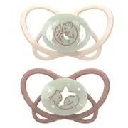 2pc Nip My Butterfly Size 2 Night Soother Orthodontic Dummy Baby 5-18m Neutral