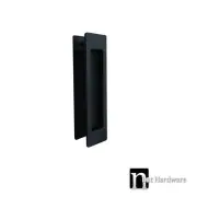1 Pair Matt Black Rectangle Flush Pulls (150 x 38mm) - Sliding Door Handles