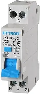 Ixtrima Circuit Breaker 1P+N 25A 30mA 220V-4.5kA RCBO 1 Module DIN C25