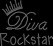 Rhinestone Bling Sparkle Iron On Transfer DIY Diva Rock Start White Crystal