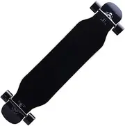 Sports Complete Longboard, ABEC-9 Chrome Steel Bearing 42-inch 9-Layer Maple Black Pattern Skateboard Suitable for Young Adults