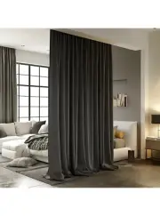 Room Divider Curtains for Ceiling Track Rod, W 8.3ft x L 8ft, 1 panel, Black