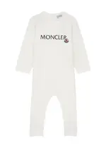 Moncler Kids Logo Stretch-cotton Babygrow - Cream - 1/3M (Newborn) 1/3M (Newborn)