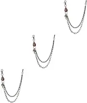 [WOFASHPURET] Waist Chain Accessories Belly Chains Pleated Hoodies Belt Track Body Chain Wallet Chain Velvet Chains Pants Chain Trousers Pants for Men Decorative Jeans Chain Zinc Alloy