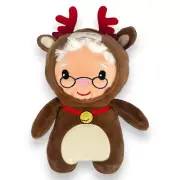 Merry and Bright Hooded Mrs. Clause Plush Dog Toy Winter Christmas Holiday
