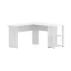 Computer Desk Shelf L-Shape White 136CM