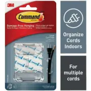 Command Clear Large Cord Clips, 2 Clips, 3 Strips 17303CLRES Command 3M