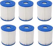Respicefinem 6PCS Water Pump Filter Cartridge Replacement for Swimming Pool and Spa Pool Made of Polyurethane and Non Woven Fabric with Excellent Filtration Effect Multiple Usages