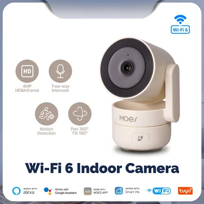 Tuya Wi-Fi 6 4MP HD Security Pan/Tilt Camera Motion Tracking&Sound Detection IR