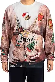 [Adafunzo] Ugly Christmas Jumper Sweater Printed Pullover,3D Funny Digital Print Long Sleeve Sweatshirt Suit for Men Woman