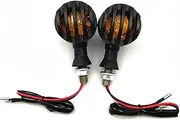 Motorcycle Indicators Flowing Turn Signal Lights 2/4 PCS Motorcycle Retro Grill Flasher Turn Signal Indicator Light Lamp For KA&WA&SA&KI(2 pcs)