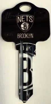 NBA- New York City Brooklyn Nets House Key Blank SC1 Keyway - Collectable