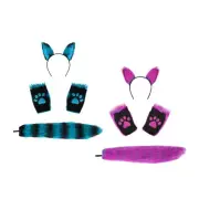 Foxes Dress up Costume Plush Ear Headband, Glove, Tail, Animal Foxes Costume Set