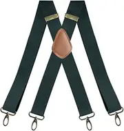 [YOUNGBAO] Suspenders for men,X Style Men's Braces with 4 Strong Metal Snap Hooks,3.5cm wide Suspender Heavy Duty Suspenders Trouser Braces for Men,Adjustable Elastic Suspend for Jeans