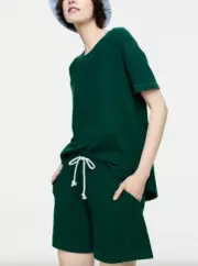 NEW PETER ALEXANDER GREEN SOFT CHUNKY WAFFLE PJ TOP + SHORTS SET RRP$109 LARGE