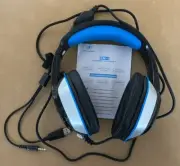 Gaming Headset - Beexcellent GM-3 Professional-PC-XBox One S-PS4-Blue, New #348