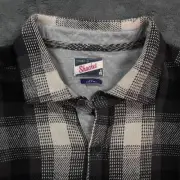 Johnnie-O Knit Shacket Men 4XLT Gray Charcoal Jerome Heavy Flannel Plaid Jacket