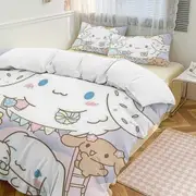 v258 Cinnamoroll 3-Piece Twin Bed Set - Includes 1 Single Comforter And 2 Pillowcases Bedding - Fade Resistant Microfiber - Cinnamoroll io258