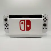 Nintendo Switch Dock Cover Protective Sleeve Metallic White OLED Red Switch Logo