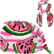 [YTYVAGT] Scrub Caps Women,Scrub Hats Suitable for Women,Watermelon and Strawberry Pink Stripes