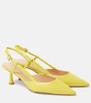 [Gianvito Rossi] Gianvito Rossi Ascent 55 leather slingback pumps AU 8 yellow