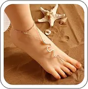 [Wendalern] Boho Snake Barefoot Sandals Anklet Gold Serpent Animal Charm Toe Ring Ankle Chain Gothic Snake Shaped Foot Chain Summer Beach Wedding Anklet Jewelry for Women and Girls, Metal