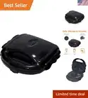 Convenient Black Sandwich Maker, Waffle Iron & Grill - Non-Stick Coating