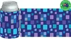 6x Designer Beer Can STUBBY HOLDER Stubbie Cooler Koozie with base Blocks Blue