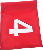 Gogogmee Golf Flag Number Practice Flag for Golfing Course Red 4 Portable and Sturdy Nylon Material