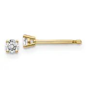 14y .15ct. I1 J K Diamond Stud Push on Post Earrings