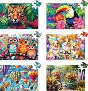 6 Packs 36 Pieces Large Puzzles for Seniors Dementia Puzzles for Elderly Adults