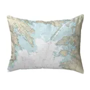 Betsy Drake Cape Cod, MA Nautical Map Noncorded Indoor Outdoor Pillow 16x20