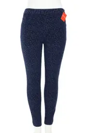 Spanx L118506 Womens Navy Leopard Ankle Jeanish Leggings Size L