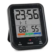 Digital Bathroom Clock, Waterproof Shower Timer with Large Touch Screen, Battery Operated Bathroom Wall Clock with Temperature and Humidity Display, Black