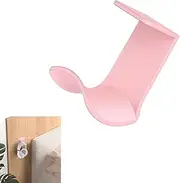 Roczential Headphone Hangers, Under-Desk Headphone Hook,Headphone Wall Mount with Adhesive Glues,Include Removable Adhesive Strips for Easy, Damage-Free Wall, Desk (Pink，Top Mount)