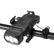 Xmund 4 in 1 500Lm Brightness Bike Headlight 3000mAh Battery IPX6 Waterproof 3 Light Modes 120° Rotation Power Bank Phon