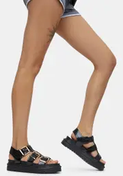 [Lemon Drop by Privileged] Black Laeticia Gladiator Sandals