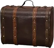 Wooden box, wooden trunk, decorative retro box, used for photography props, home decor, display cases, 9.4 x 6.8 x 4.7 inch