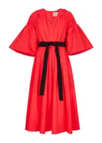 Roksanda Electra Cotton-poplin Midi Dress - Red - 10 10