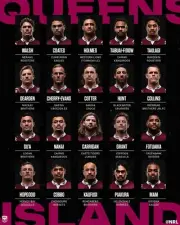 2024 QLD MAROONS STATE OF ORIGIN NRL RUGBY BIG 420mm TEAM POSTER, BARGAIN,3
