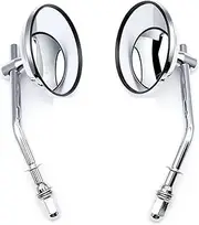 Motorcycle Handlebar Mirror Motorcycle Retro Rear Mirrors Round Side Mirrors For Harley Dyna Bobber Chopper Sportster Old School Touring(Silver)
