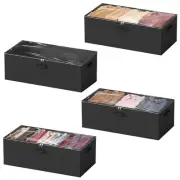 4 Pack 10" High Under Bed Storage Containers, Large Underbed Storage Organize...