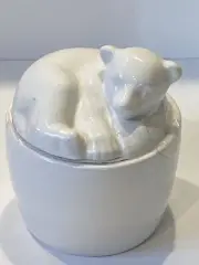 New Polar Bear Cub Ceramic Lidded Jar