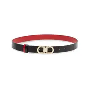 [Ferragamo] Ferragamo Gancini-buckle Reversible Leather Belt 80 CM BLACK