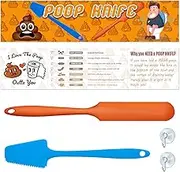 COZYMATE 2Pcs Poop Divider Knife for Toilet Adult Funny Gag Gift Ideas for Christmas White Elephant Gifts Exchange (OrangeBlue, 2P)