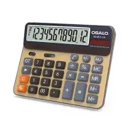 Large Calculator, 12 Digits Large Display Button Desktop Calculator OS-6815GN