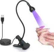 Geisofu UV Light Gooseneck UV Lamp for Nails 395Nm 3W Black Light LED UV Nail