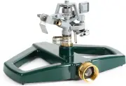 Sprinklers for Yard, Metal Impact Sprinkler with Metal Base, Heavy Duty Adjustab