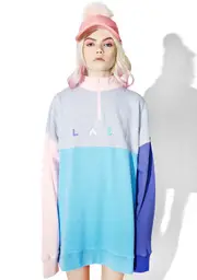 [Lazy Oaf] Panel Zip Sweatshirt