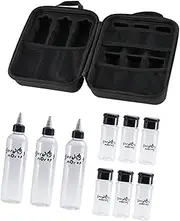 harayaa 9x Camping Spice Jars Set Bottles Food Grade Pet with Carry Bag Clear Condiments Containers Portable for Travelling Outdoor
